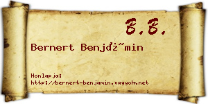 Bernert Benjámin névjegykártya